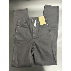 Madewell NWT Stovepipe‎ Tall Slim Straight High Rise Black Wash Jeans in Size 23